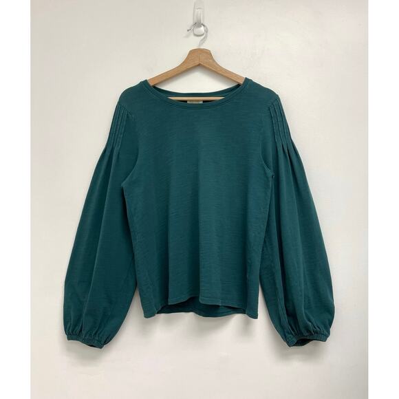 Nation LTD Sabine Balloon Sleeve Boho Romantic Soft Long Sleeve Tee Teal Large* - Picture 10 of 10